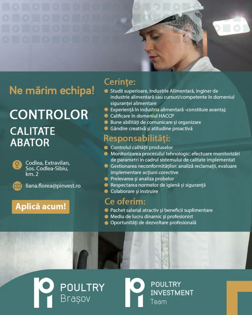 Controlor calitate Abator Codlea