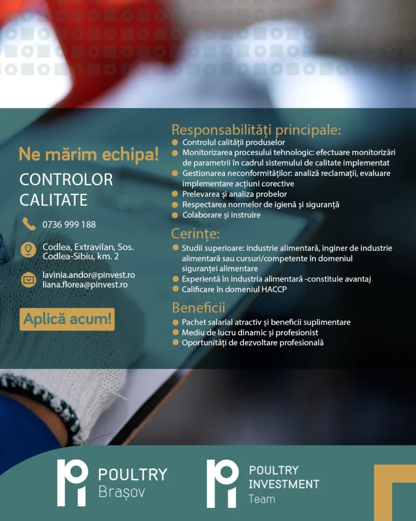 Controlor calitate Abator Codlea
